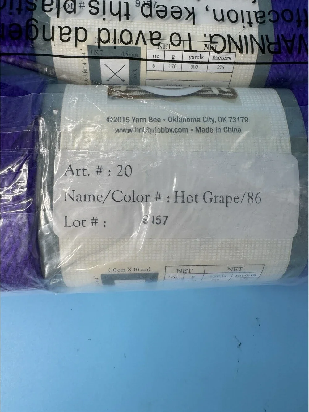 Yarn Bee Soft Secret Lot of 3 Skeins Hot Grape #86 Same Dye Lot 9157 NEW 300 Yds